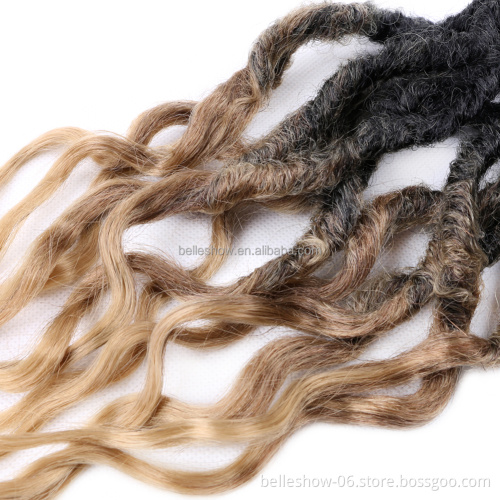 16inch 24inch Goddess Locs Crochet Hair Wavy Faux Locs with Curly Ends River Synthetic Braiding Hair Extension Queen Locs